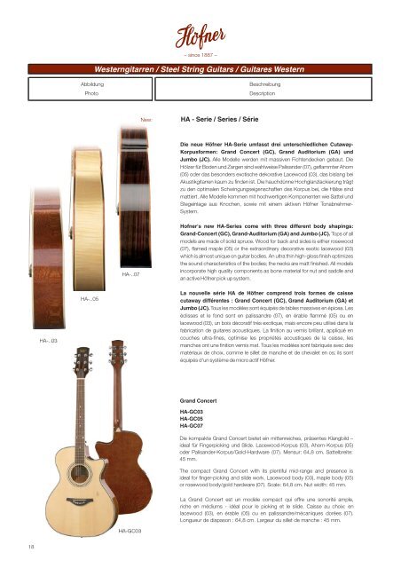 Höfner Gitarren & Bässe Guitars & Basses Guitares & Basses