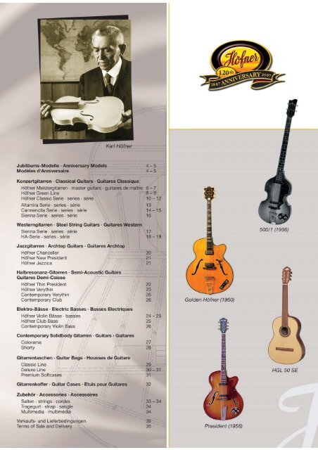 Höfner Gitarren & Bässe Guitars & Basses Guitares & Basses