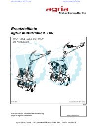 Ersatzteilliste agria-Motorhacke 100 - Ersatzteilplan