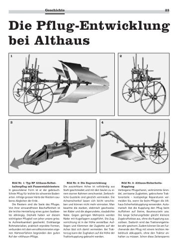 Die Pflug-Entwicklung bei Althaus