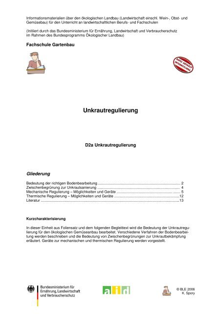 Unkrautregulierung - Oekolandbau.de