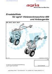 Ersatzteilliste für agria®-Vielzweckmaschine 400 ... - Ersatzteilplan