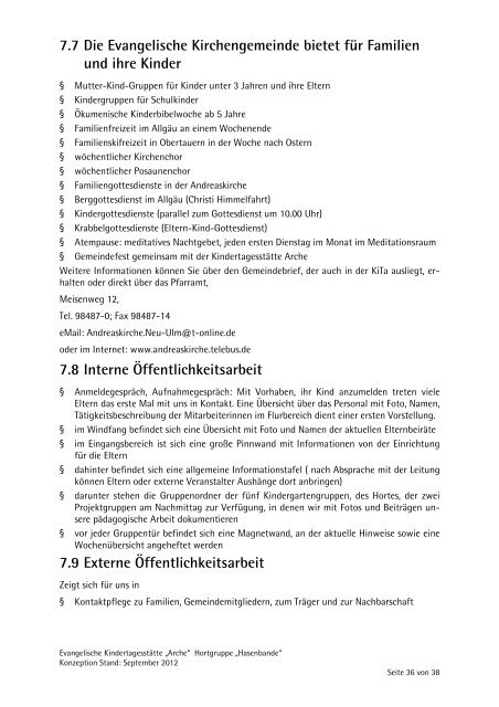 Konzeption Hort - Andreasgemeinde - Telebus