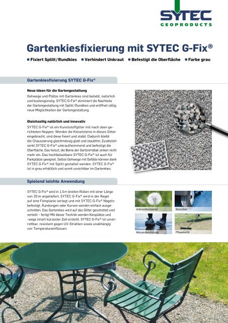 Gartenkiesfixierung mit SYTEC G-Fix®