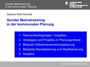Gender Mainstreaming in der kommunalen Planung - Verband ...