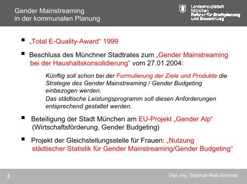 Gender Mainstreaming in der kommunalen Planung - Verband ...