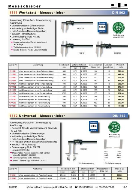 M essschrauben - bei Günter Ballbach Messzeuge GmbH & Co. KG