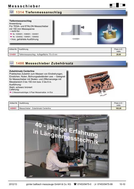 M essschrauben - bei Günter Ballbach Messzeuge GmbH & Co. KG