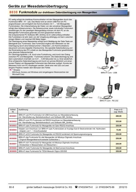 M essschrauben - bei Günter Ballbach Messzeuge GmbH & Co. KG