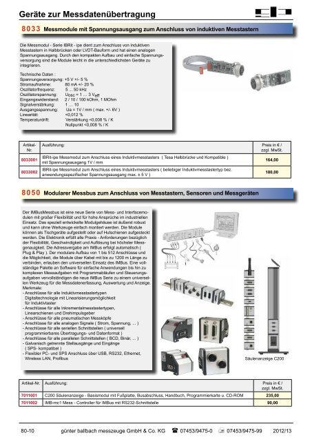 M essschrauben - bei Günter Ballbach Messzeuge GmbH & Co. KG