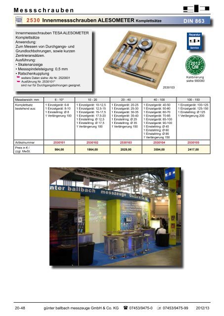 M essschrauben - bei Günter Ballbach Messzeuge GmbH & Co. KG