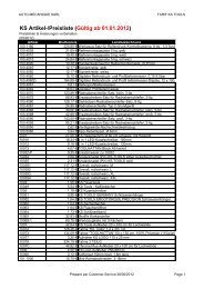 KS Artikel-/Preisliste (Gültig ab 01.01.2012) - Auto-mecanique