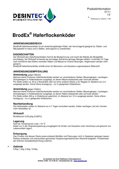 BrodEx Haferflockenköder - Desintec
