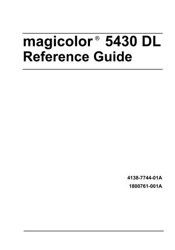 magicolor 5430 DL Reference Guide - Konica Minolta