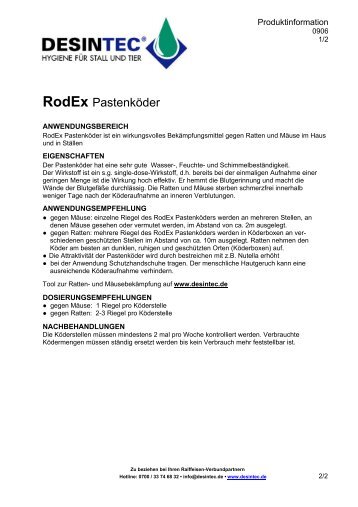 RodEx Pastenköder - Desintec