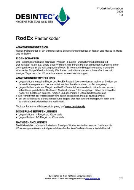 RodEx Pastenköder - Desintec