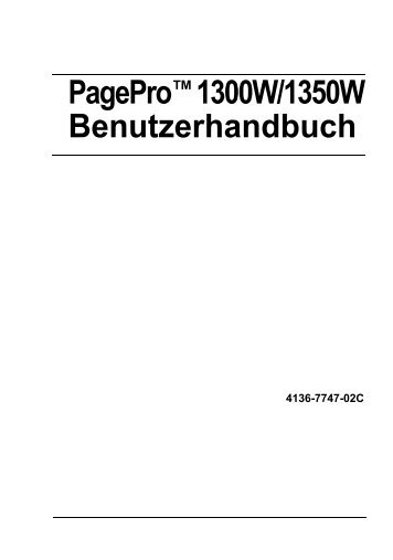PagePro 1300W/1350W Benutzerhandbuch - Konica Minolta