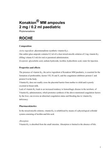 Konakion® MM ampoules 2 mg / 0.2 ml paediatric ROCHE