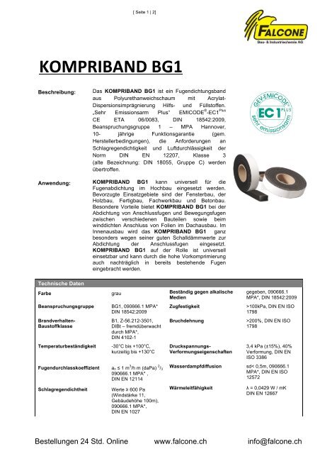 KOMPRIBAND BG1 - Falcone