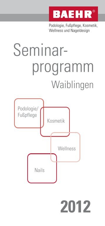 Seminar- programm 2012 - BAEHR GmbH