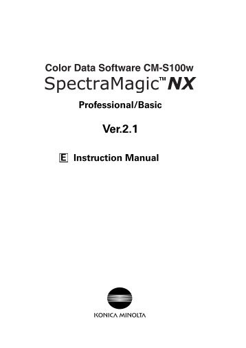 Instruction Manual Download (PDF) - KONICA MINOLTA | Europe