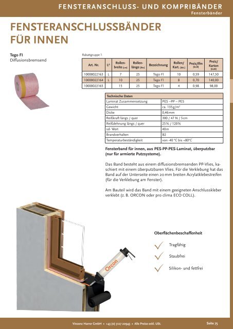 FENSTERANSCHLUSS- & KOMPRIBÄNDER - Harrer GmbH