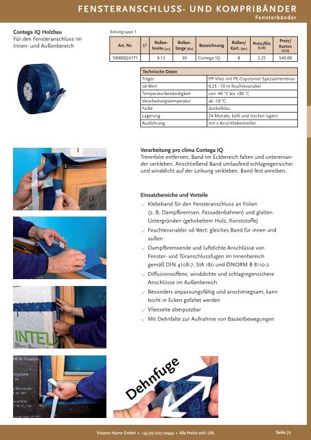 FENSTERANSCHLUSS- & KOMPRIBÄNDER - Harrer GmbH