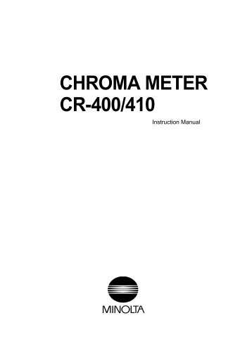 CHROMA METER CR-400/410 - KONICA MINOLTA | Europe