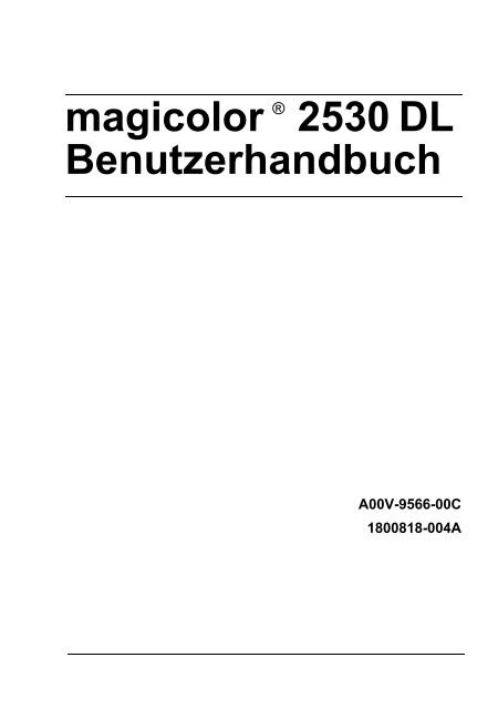 magicolor 2530 DL Benutzerhandbuch - Konica Minolta