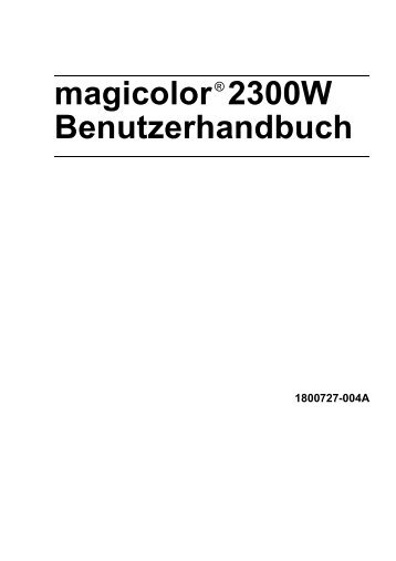 magicolor 2300W Benutzerhandbuch - Konica Minolta
