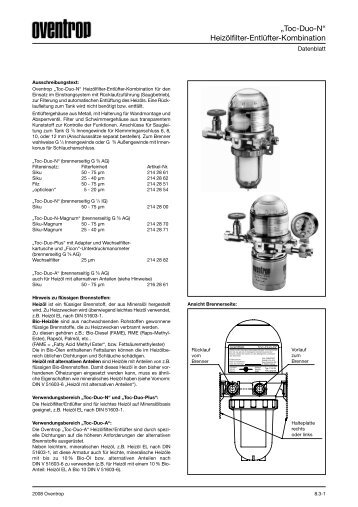 „Toc-Duo-N“ Heizölfilter-Entlüfter-Kombination