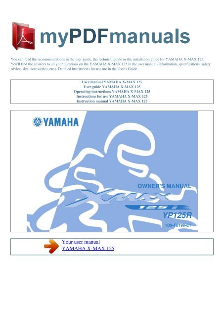 User manual YAMAHA X-MAX 125