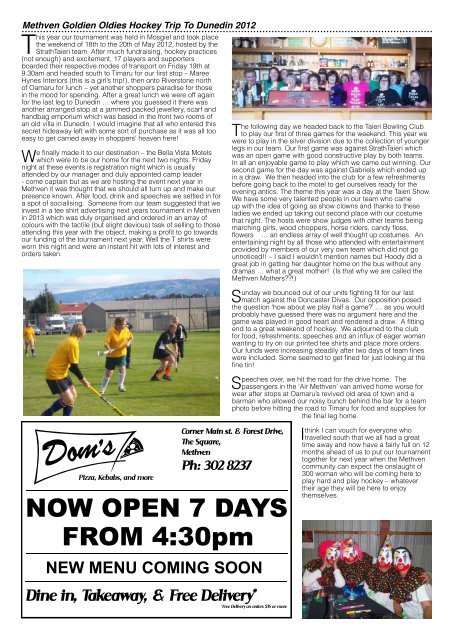 METHVEN'S COMMUNITY NEWSPAPER - Wep.co.nz