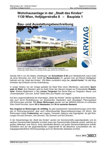 BAU- UND AUSSTATTUNGSBESCHREIBUNG - Arwag