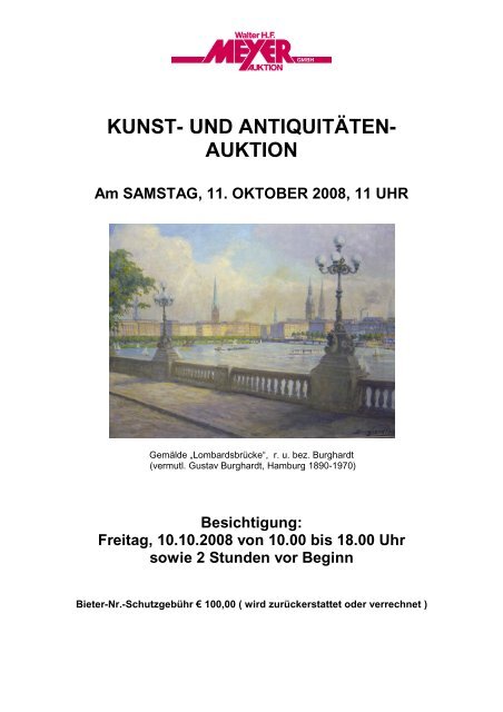 Kunst Und Antiquitaten Auktion Auktionshaus Walter H F Meyer