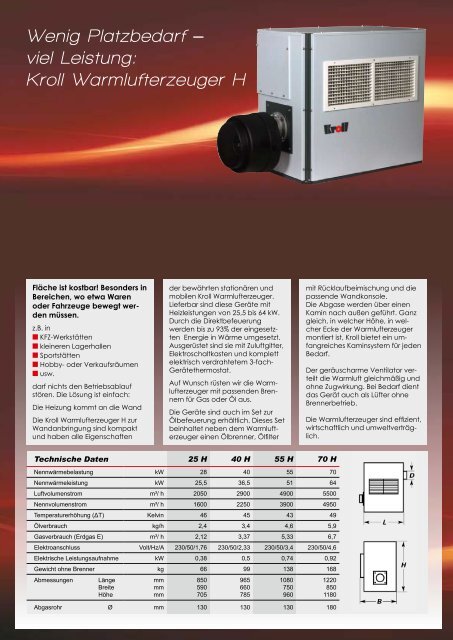 Broschüre Warmlufterzeuger - Kroll GmbH