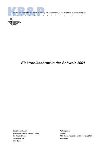 Elektronikschrott in der Schweiz 2001 - e-Waste Guide