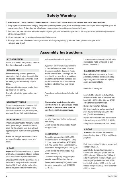 Ida 900, 1300 assembly instructions - OPJ Handel A/S