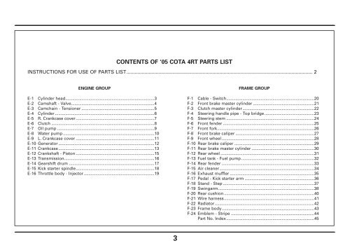 PART LIST ALEMAN - Bemo Trial