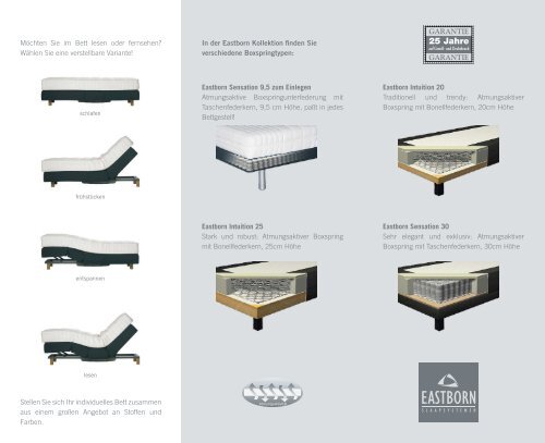 Eastborn, der Spezialist für Boxspringbetten und Matratzen