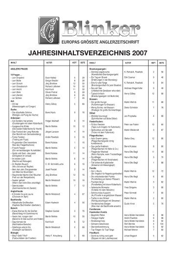 JAHRESINHALTSVERZEICHNIS 2007 - Blinker