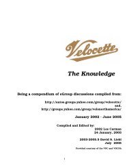 The Knowledge - Velocette Owners Club