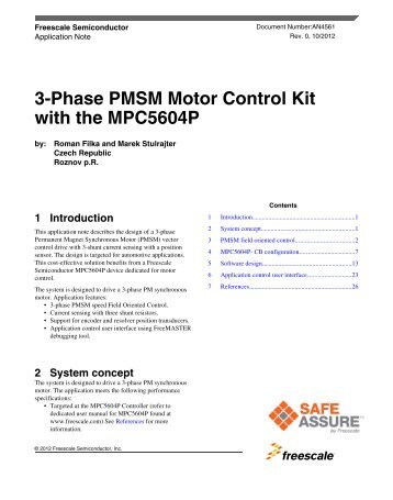 3-Phase PMSM Motor Control Kit with the MPC5604P - Freescale ...