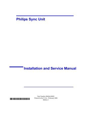 Philips Sync Unit Installation and Service Manual