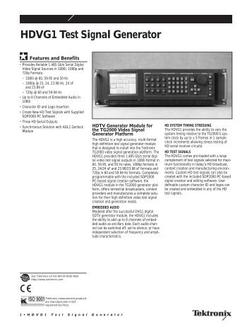 HDVG1 Test Signal Generator - TekNet Electronics