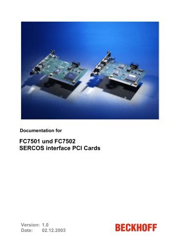 FC7501 und FC7502 SERCOS interface PCI Cards - download ...