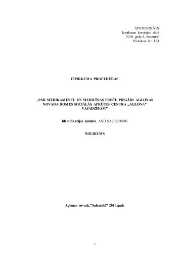 iepirkuma procedūras - Aglona