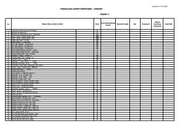 FORMULARZ ASORTYMENTOWO - CENOWY PAKIET 1