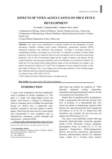 effects of vitex agnus castus on mice fetus development - TUMS ...