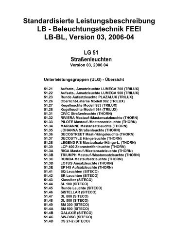 Standardisierte Leistungsbeschreibung LB ... - FEEI